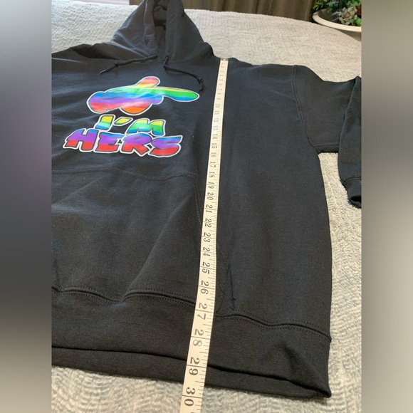 I'm Hers, Mickey Mouse Pointing Hand, The Rainbow Mickey Hands Black Hoodie 2XL - Picture 6 of 10
